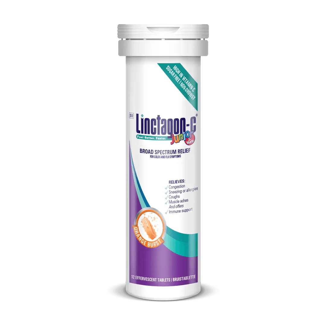 Linctagon-C Junior Effervescent Orange Tablets, 12's - Vaids Pharmacy