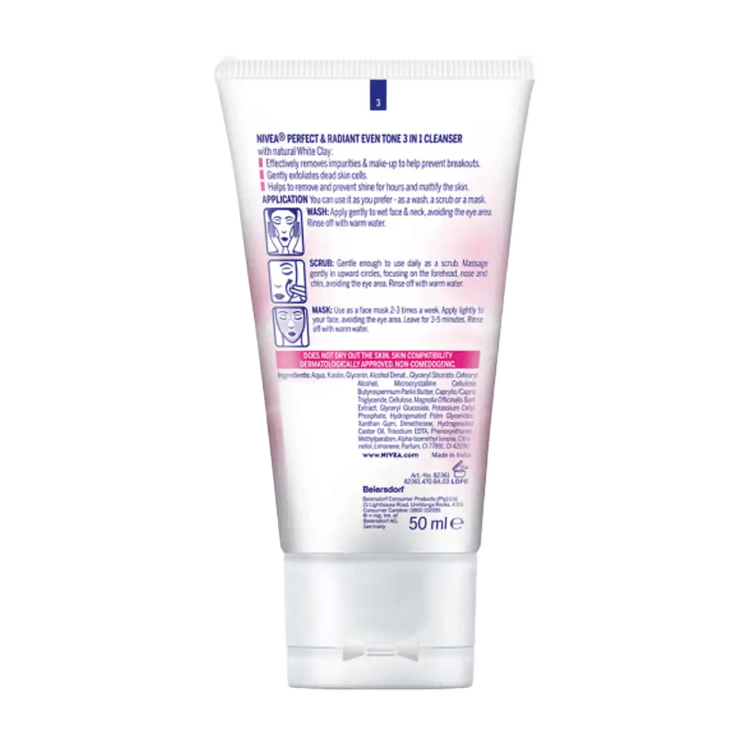 Nivea Perfect and Radiant 3 in 1 Cleanser, 50ml - Vaids Pharmacy