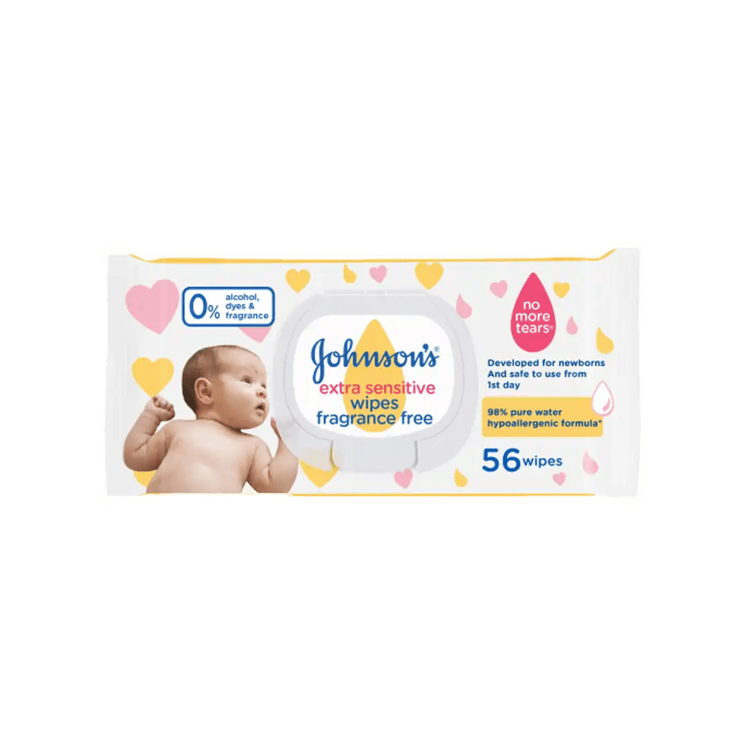 Johnson's Baby Extra Sensitive Wipes, 56's - Vaids Pharmacy