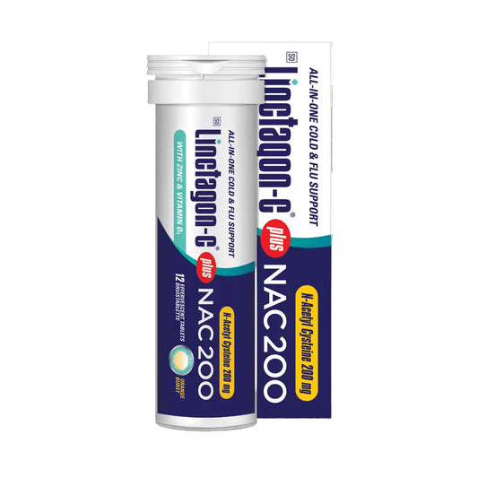 Linctagon-C Effervescent Tablets Orange plus NAC 200, 12's - Vaids Pharmacy