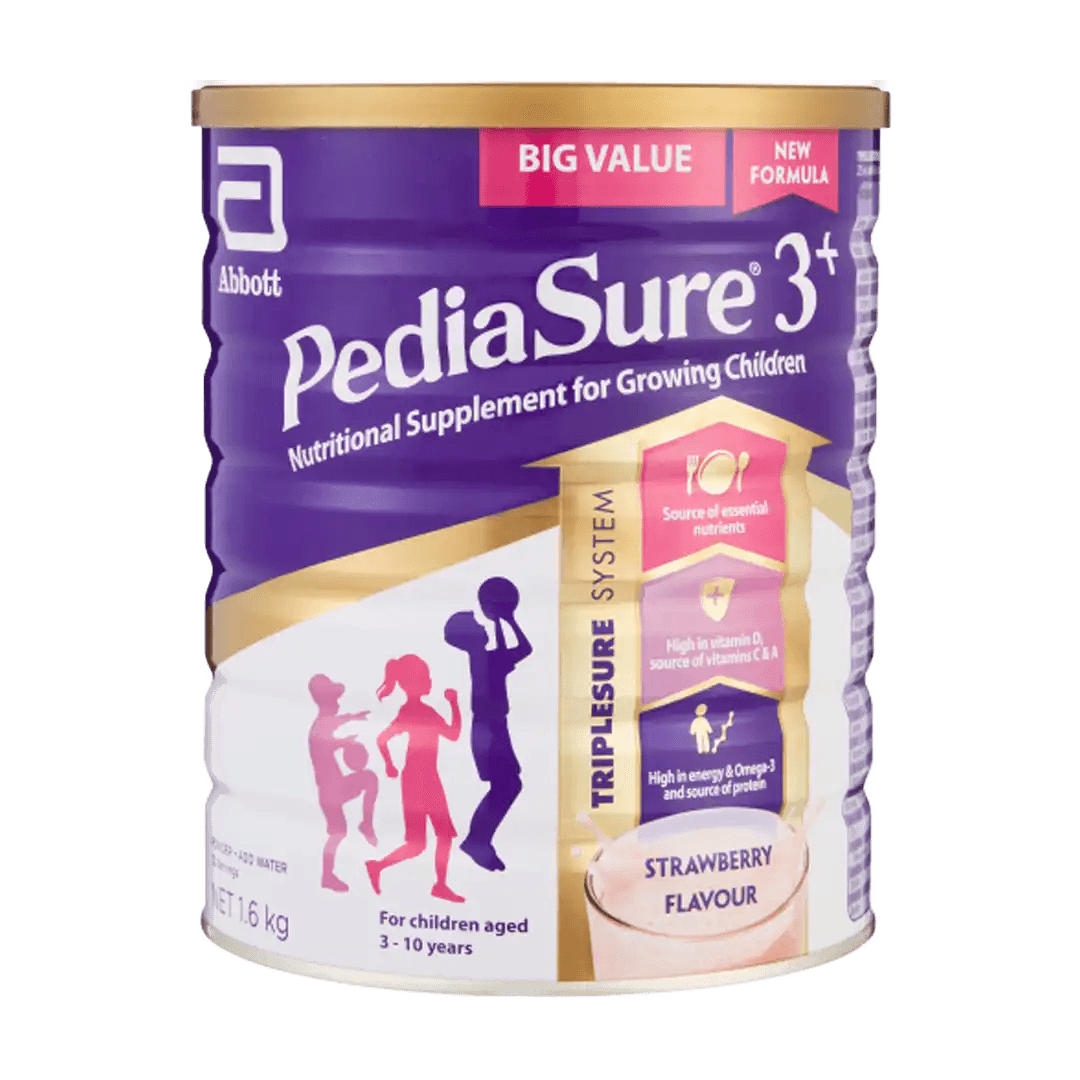 PediaSure Nutritional Supplement For Growing Children Strawberry 3+, 1.6kg - Vaids Pharmacy