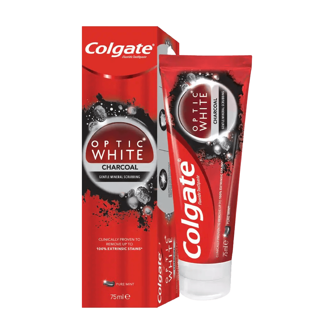 Colgate Optic White Toothpaste Charcoal, 75ml - Vaids Pharmacy