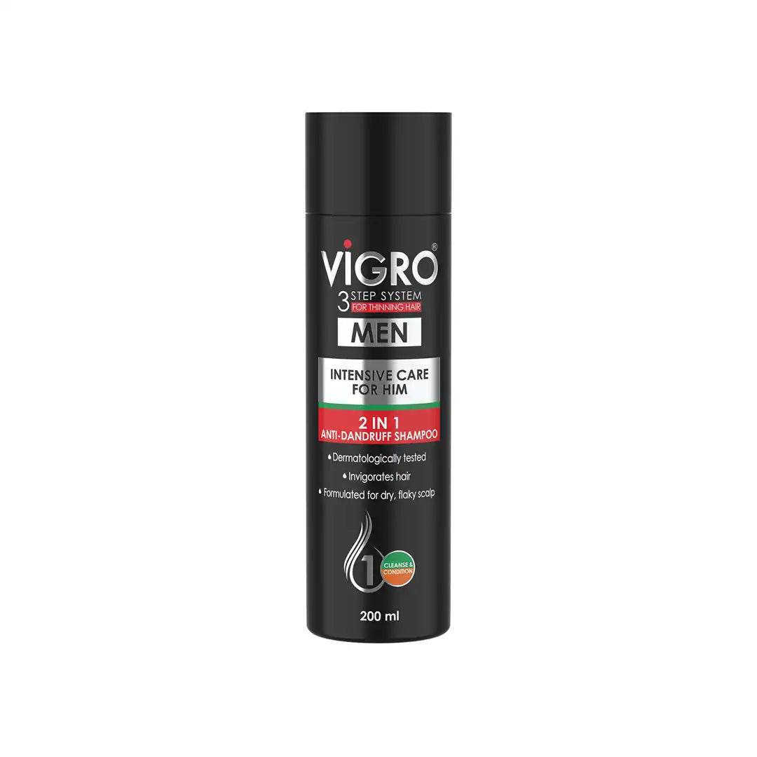 Vigro Men 2-in-1 Anti-Dandruff Shampoo, 200ml - Vaids Pharmacy