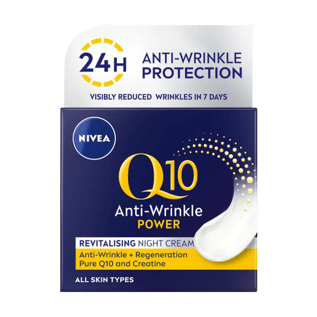 Nivea Q10 Power Anti-Wrinkle + Firming Night Cream, 50ml - Vaids Pharmacy