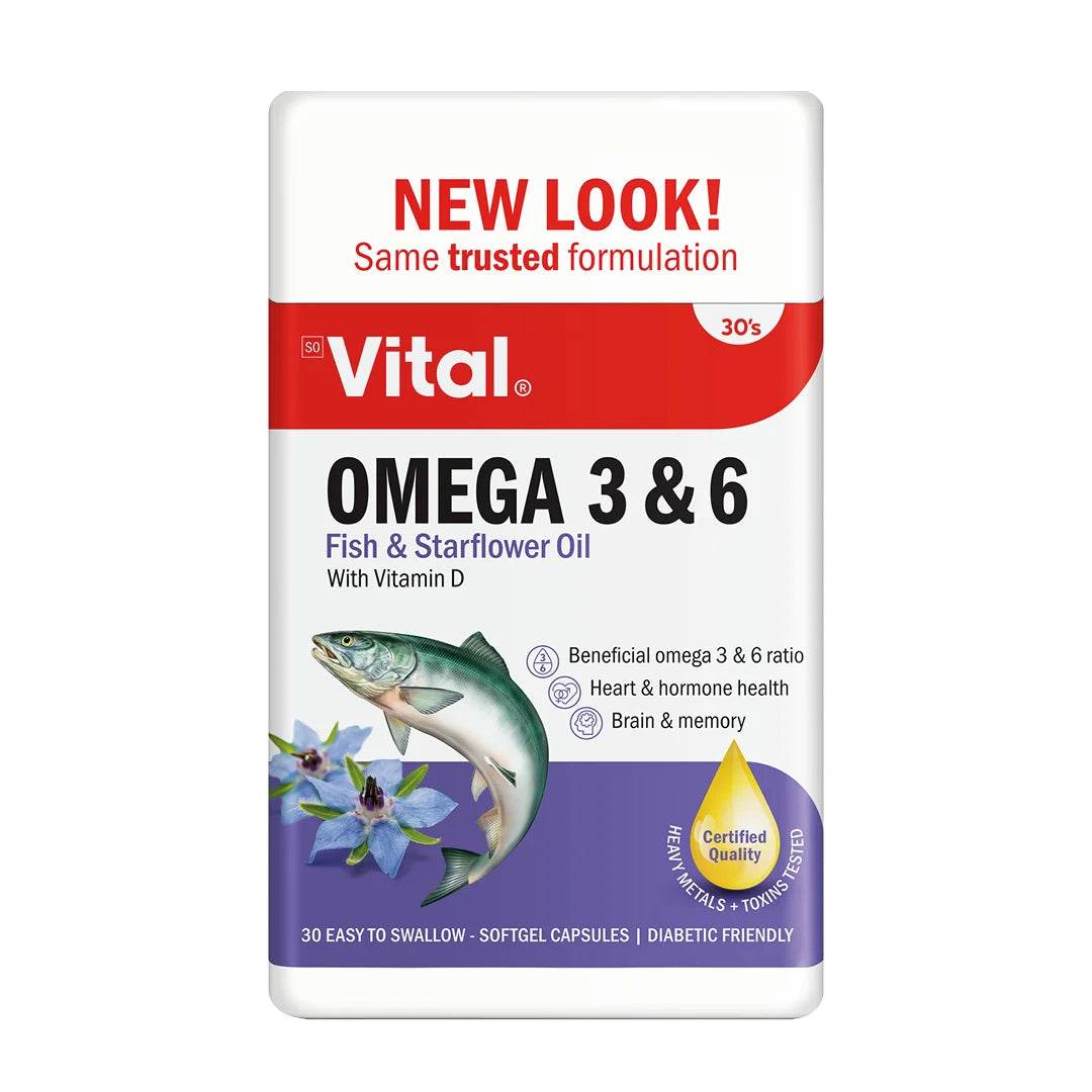 Vital Omega 3 & 6 Concentrate Capsules, 30's - Vaids Pharmacy