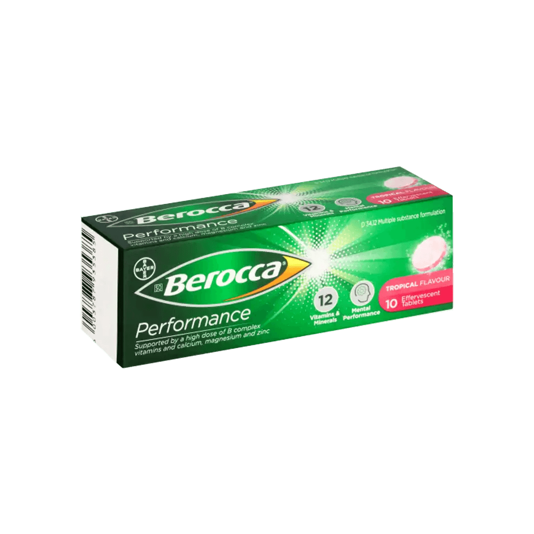 Berocca Performance Tropical Effervescent Tablets, 10's - Vaids Pharmacy