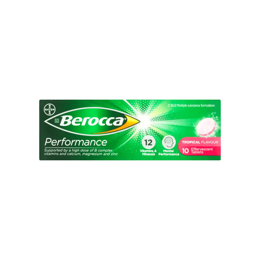 Berocca Performance Tropical Effervescent Tablets, 10's - Vaids Pharmacy