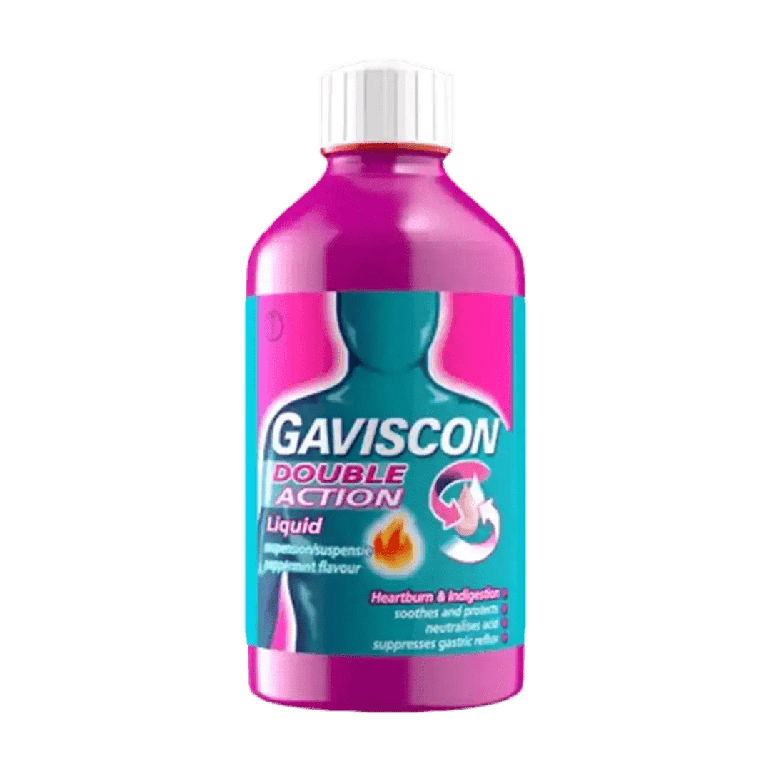 Gaviscon Double Action Liquid Peppermint, 600ml - Vaids PharmacyGaviscon Double Action Liquid Peppermint, Reckitt Benckiser