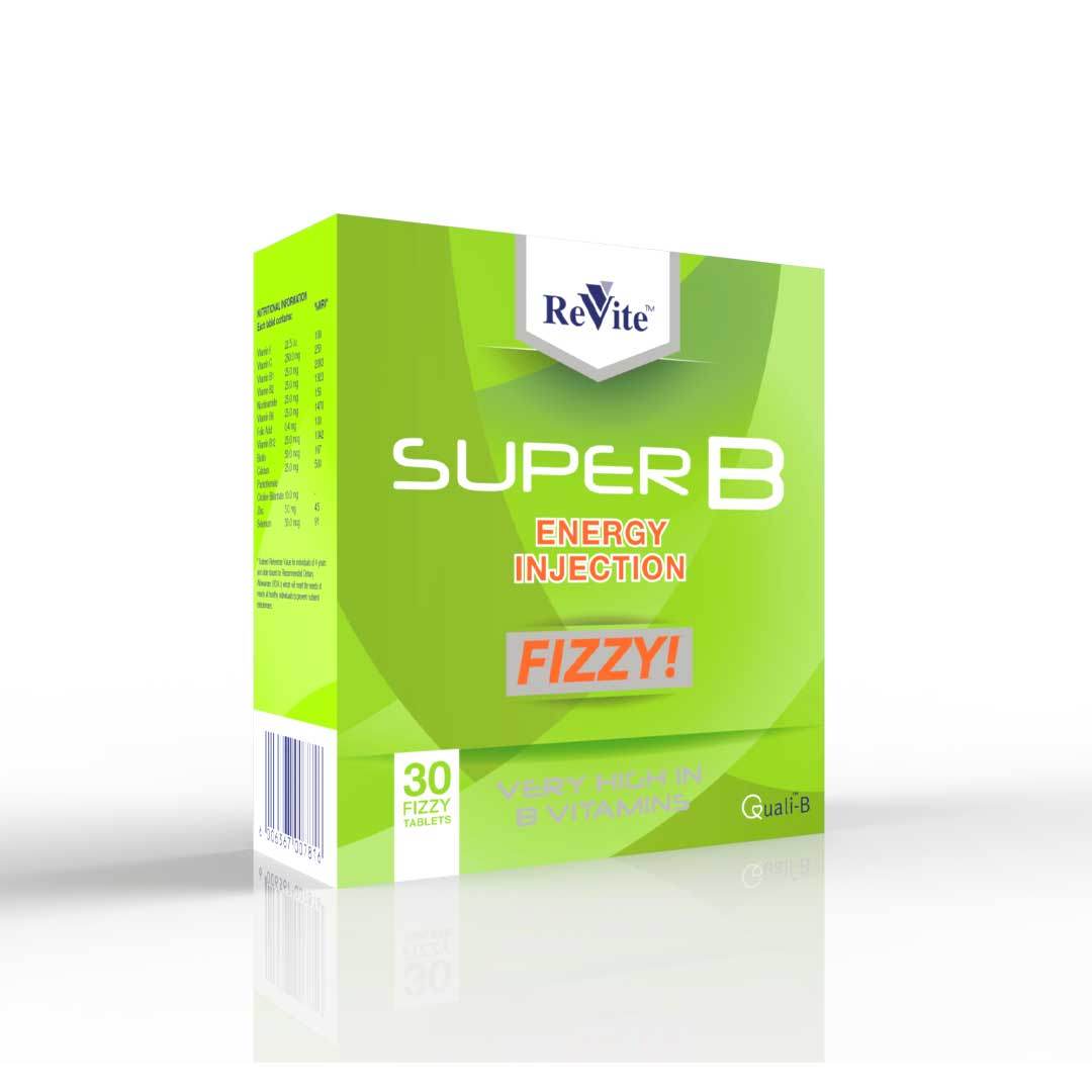 Revite Super B Energy Inject Effervescent, 30's - Vaids PharmacyRevite Super B Energy Inject Effervescent, 30'sReviteVaids Pharmacy171048