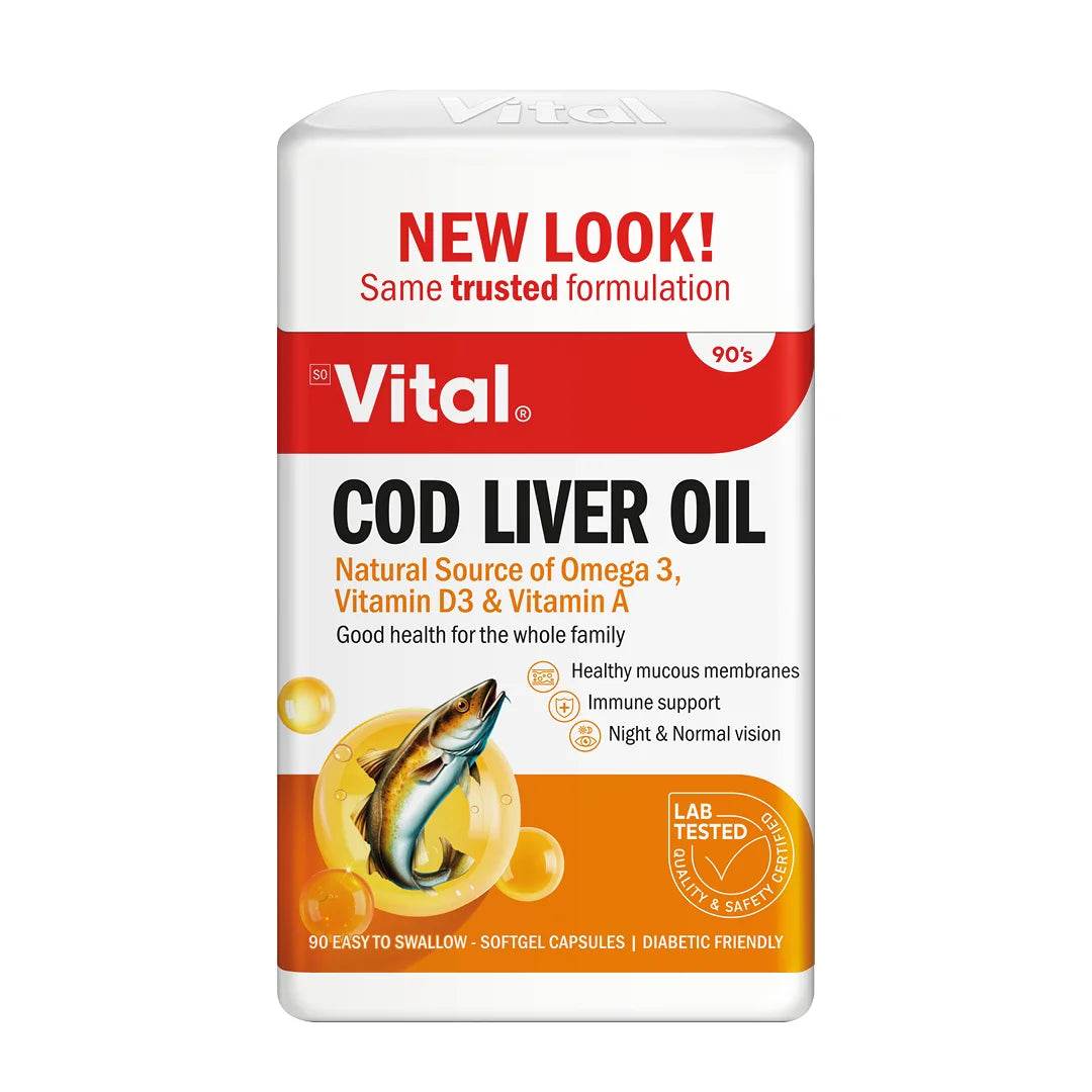 Vital Cod Liver Oil Capsules, 90's - Vaids PharmacyVital Cod Liver Oil Capsules, 90'sVitalVaids Pharmacy815217005
