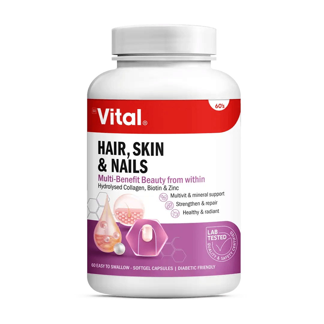 Vital Hair, Skin & Nails Capsules, 60's - Vaids PharmacyVital Hair, Skin & Nails Capsules, 60'sVitalVaids Pharmacy254016