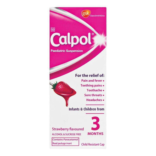 Calpol Paediatric Suspension Strawberry, 50ml - Vaids Pharmacy