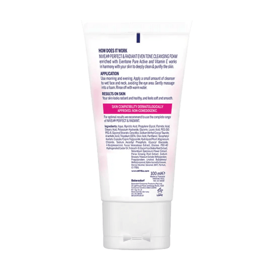 Nivea Perfect & Radiant Cleansing Foam, 100ml - Vaids Pharmacy