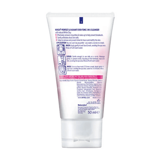 Nivea Perfect and Radiant 3 in 1 Cleanser, 50ml - Vaids Pharmacy