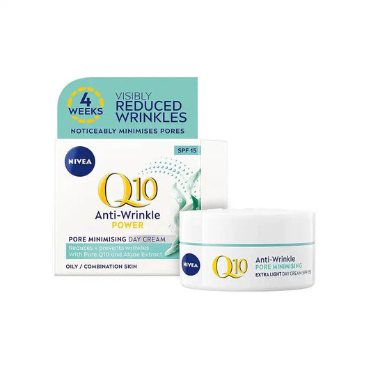 Nivea Q10 Power Anti-Wrinkle + Pore Minimising Day Cream SPF15, 50ml - Vaids Pharmacy