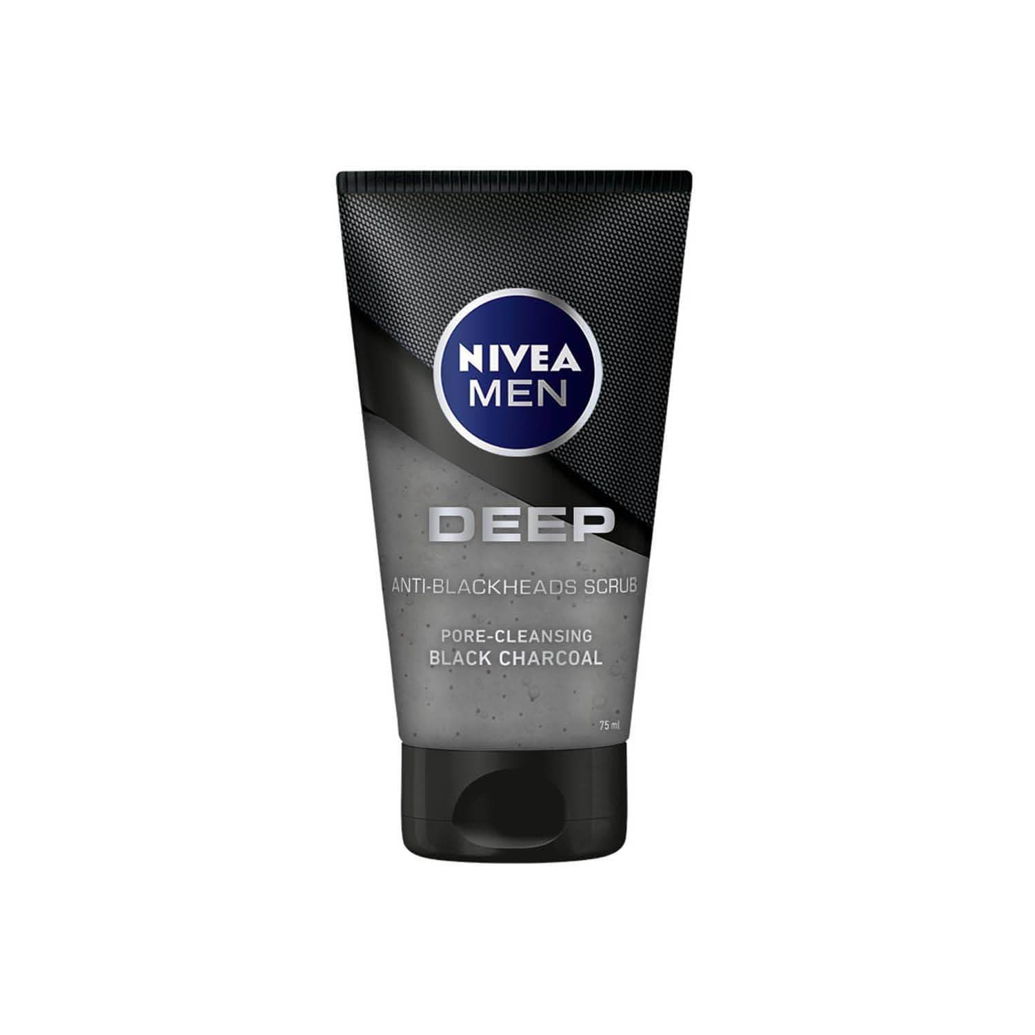 Nivea Men Deep Anti-Blackhead Facial Scrub, 75ml - Vaids Pharmacy
