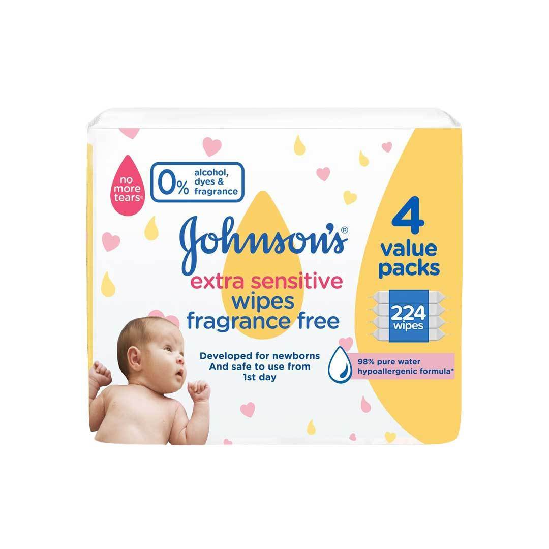 Johnson's Baby Wipes Extra Sensitive, 224's - Vaids Pharmacy