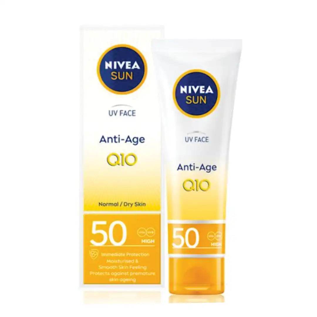 Nivea Sun SPF50 Q10 Anti Age Face Cream, 50ml - Vaids Pharmacy