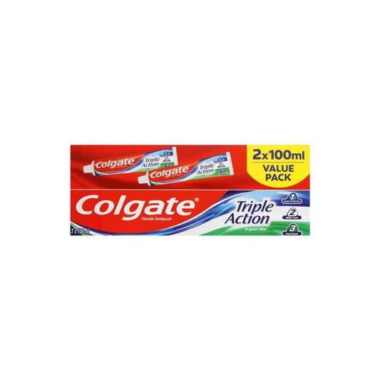 Colgate Triple Action Original Mint Toothpaste, 2 x 100ml - Vaids Pharmacy
