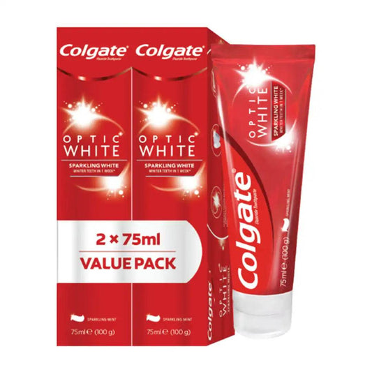 Colgate Toothpaste Optic White, 2x75ml - Vaids Pharmacy