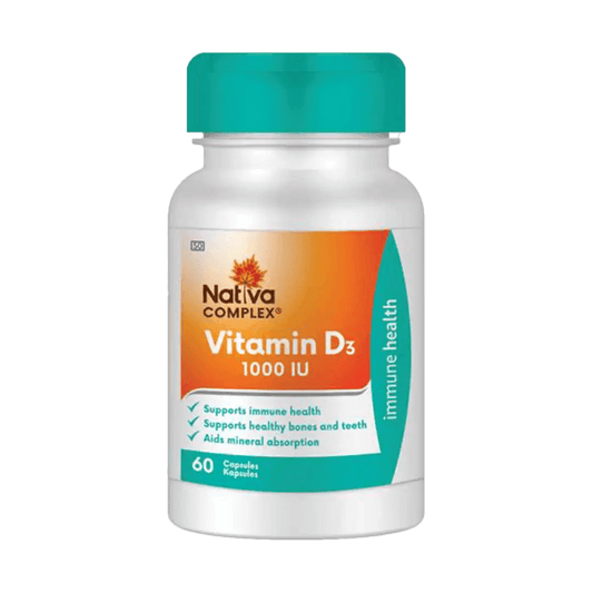 Nativa Complex Vitamin D3 1000Iu Capsules, 60's - Vaids Pharmacy