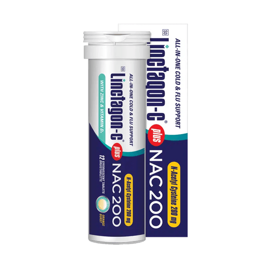 Linctagon-C Effervescent Tablets Orange plus NAC 200, 12's - Vaids Pharmacy