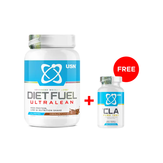 USN Diet Fuel Ultralean 900g + CLA 1000 Combo, Assorted