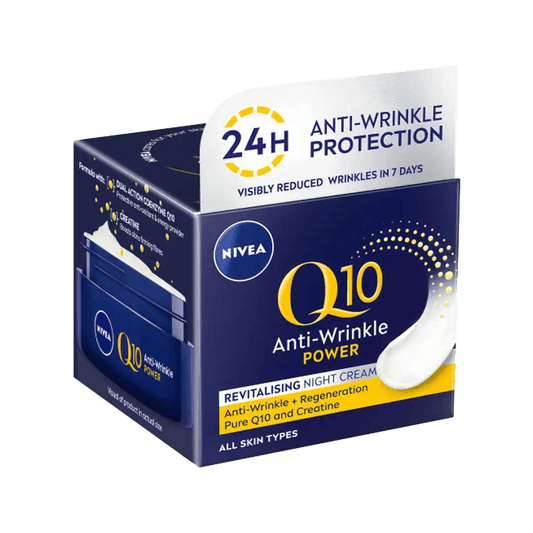 Nivea Q10 Power Anti-Wrinkle + Firming Night Cream, 50ml - Vaids Pharmacy