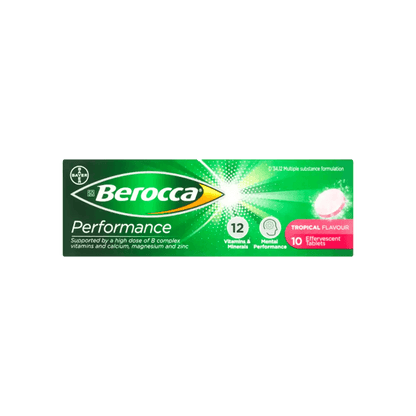 Berocca Performance Tropical Effervescent Tablets, 10's - Vaids Pharmacy