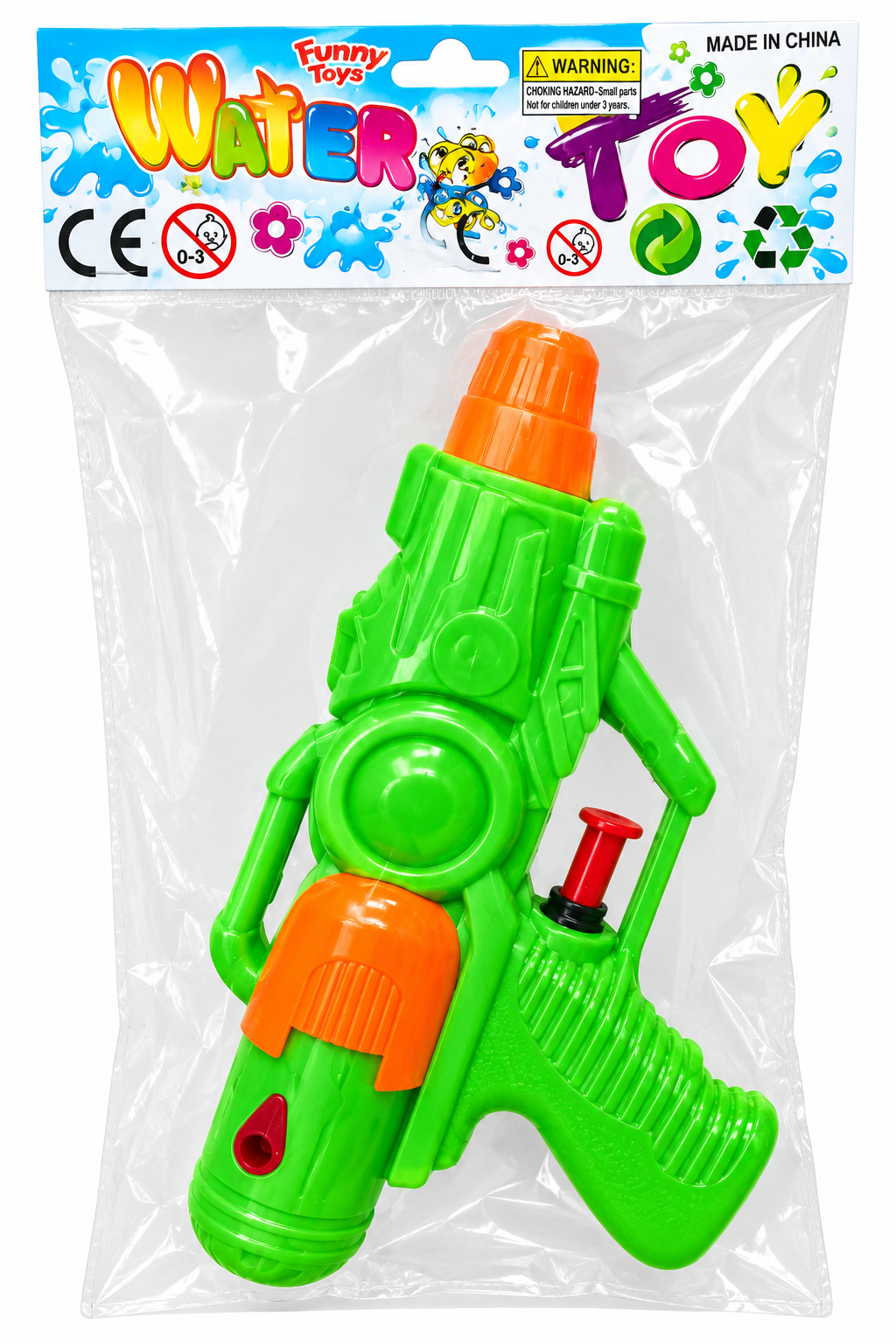 Kids Water Pistol Toy – Green & Orange