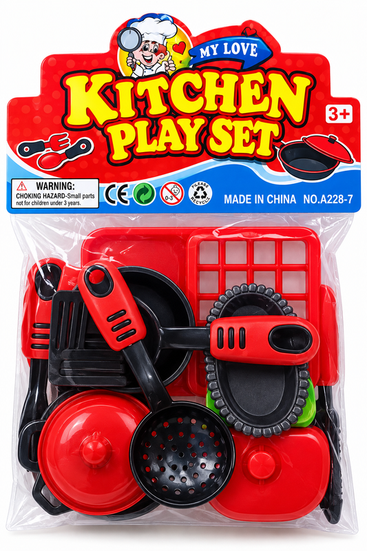 Kids Toy Kitchen Play Set – Pots, Pans & Utensils