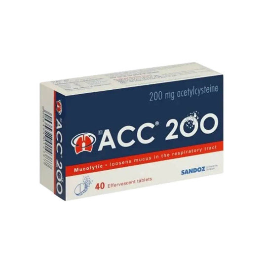 ACC 200mg Effervescent Tablets, 40's - Vaids PharmacyACC 200mg Effervescent Tablets, 40'sSandozVaids Pharmacy224558