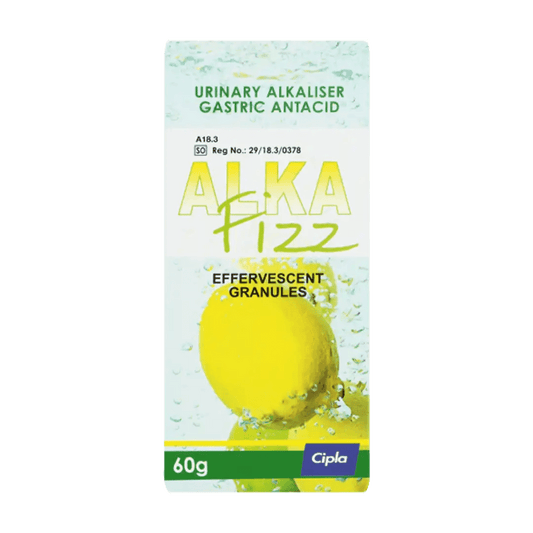 AlkaFizz Effervescent Granules, 60g - Vaids PharmacyAlkaFizz Effervescent Granules, 60gAlkaFizzVaids Pharmacy816256012