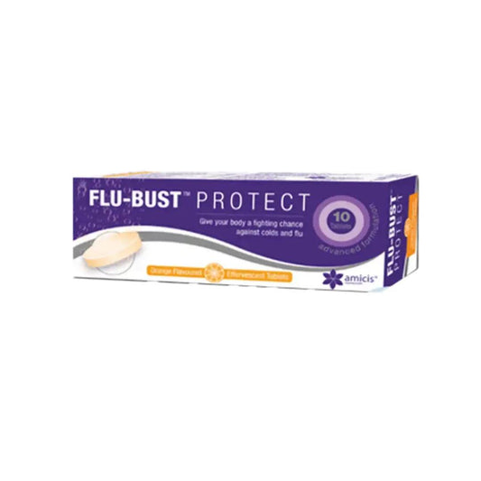 Flu - Bust Protect Raspberry Effervescent, 10's - Vaids PharmacyFlu - Bust Protect Raspberry Effervescent, 10'sFlu - Bust