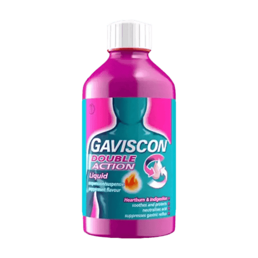 Gaviscon Double Action Liquid Peppermint, 600ml - Vaids PharmacyGaviscon Double Action Liquid Peppermint, Reckitt Benckiser