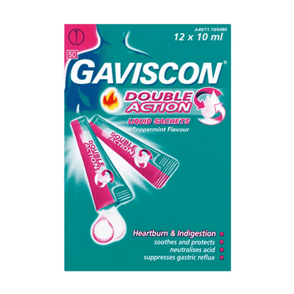 Gaviscon Double Action Sachets, 12's - Vaids PharmacyGaviscon Double Action Sachets, 12'sReckitt Benckiser