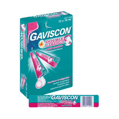 Gaviscon Double Action Sachets, 12's - Vaids PharmacyGaviscon Double Action Sachets, 12'sReckitt Benckiser