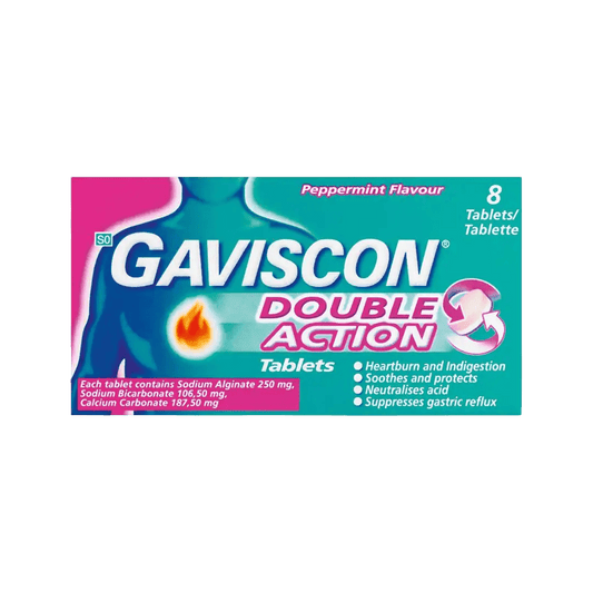 Gaviscon Plus Peppermint Tablets, 8's - Vaids PharmacyGaviscon Plus Peppermint Tablets, 8'sReckitt Benckiser