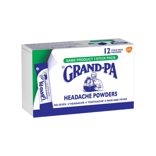 Grand - Pa Headache Powders Stick Packs, 12's - Vaids PharmacyGrand - Pa Headache Powders Stick Packs, 12'sGrand - PaVaids Pharmacy253855
