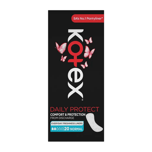 Kotex Panty Liners Daily Protect Comfort & Protection, 20's Normal - Vaids PharmacyKotex Panty Liners Daily Protect Comfort & Protection, 20's NormalKotexVaids Pharmacy121591