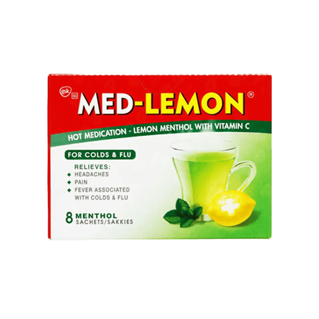 Med Lemon Sachets Lemon Menthol with Vitamin C, 8's - Vaids PharmacyMed Lemon Sachets Lemon Menthol with Vitamin C,
