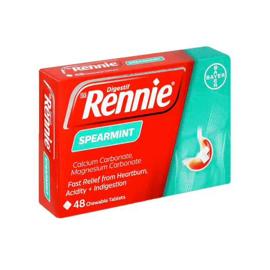 Rennie Spearmint Antacid Tablets, 48's - Vaids PharmacyRennie Spearmint Antacid Tablets, 48'sBayerVaids Pharmacy719870054