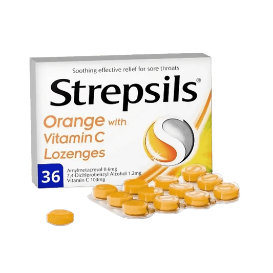 Strepsils Lozenges Orange & Vitamin C, 36's - Vaids PharmacyStrepsils Lozenges Orange & Vitamin C, 36'sStrepsilsVaids Pharmacy274723