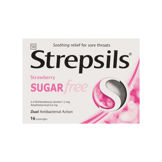 Strepsils Lozenges Strawberry Sugar Free, 16's - Vaids PharmacyStrepsils Lozenges Strawberry Sugar Free, 16'sReckitt BenckiserVaids Pharmacy132779