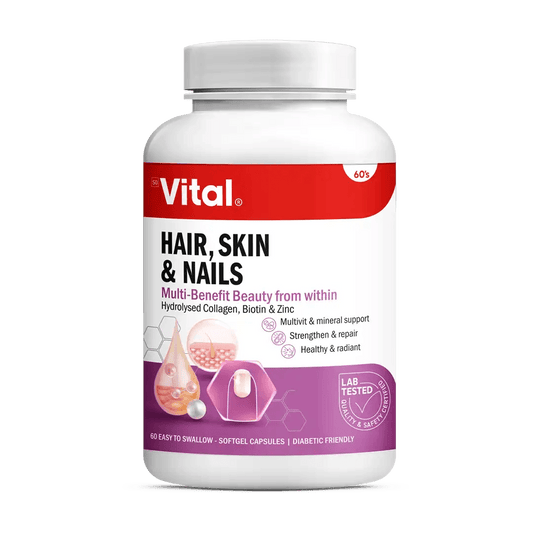 Vital Hair, Skin & Nails Capsules, 60's - Vaids PharmacyVital Hair, Skin & Nails Capsules, 60'sVitalVaids Pharmacy254016