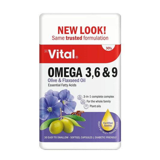 Vital Multi Vitamins Omega 3, 6 & 9 Capsules, 30's - Vaids PharmacyVital Multi Vitamins Omega 3, 6 & 9 Capsules, 30'sVital